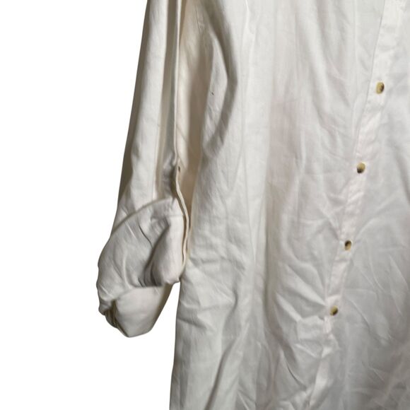 Studio Collection Blouse Women's 24W Cream Button Up 3/4 Sleeve Top Shirt NWT - Picture 4 of 9